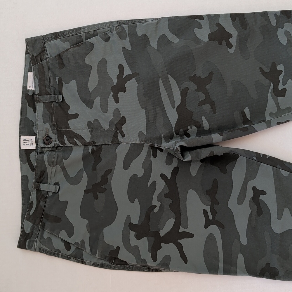 Gap "Gap for Good" Girlfriend Khaki Camouflage Pants 10 Green Pockets - Picture 8 of 15